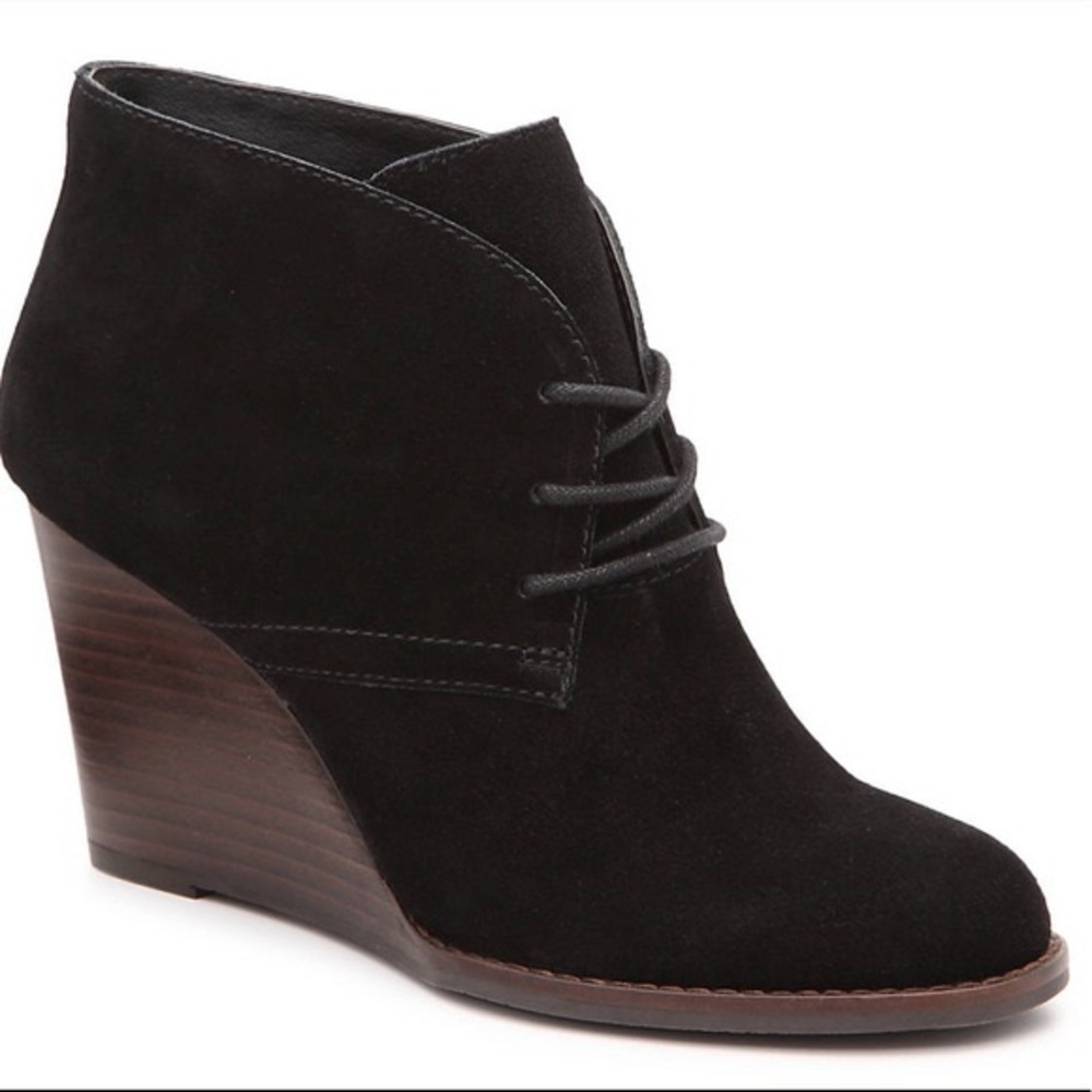 NWOT Lucky Brand Suede Wedge Bootie